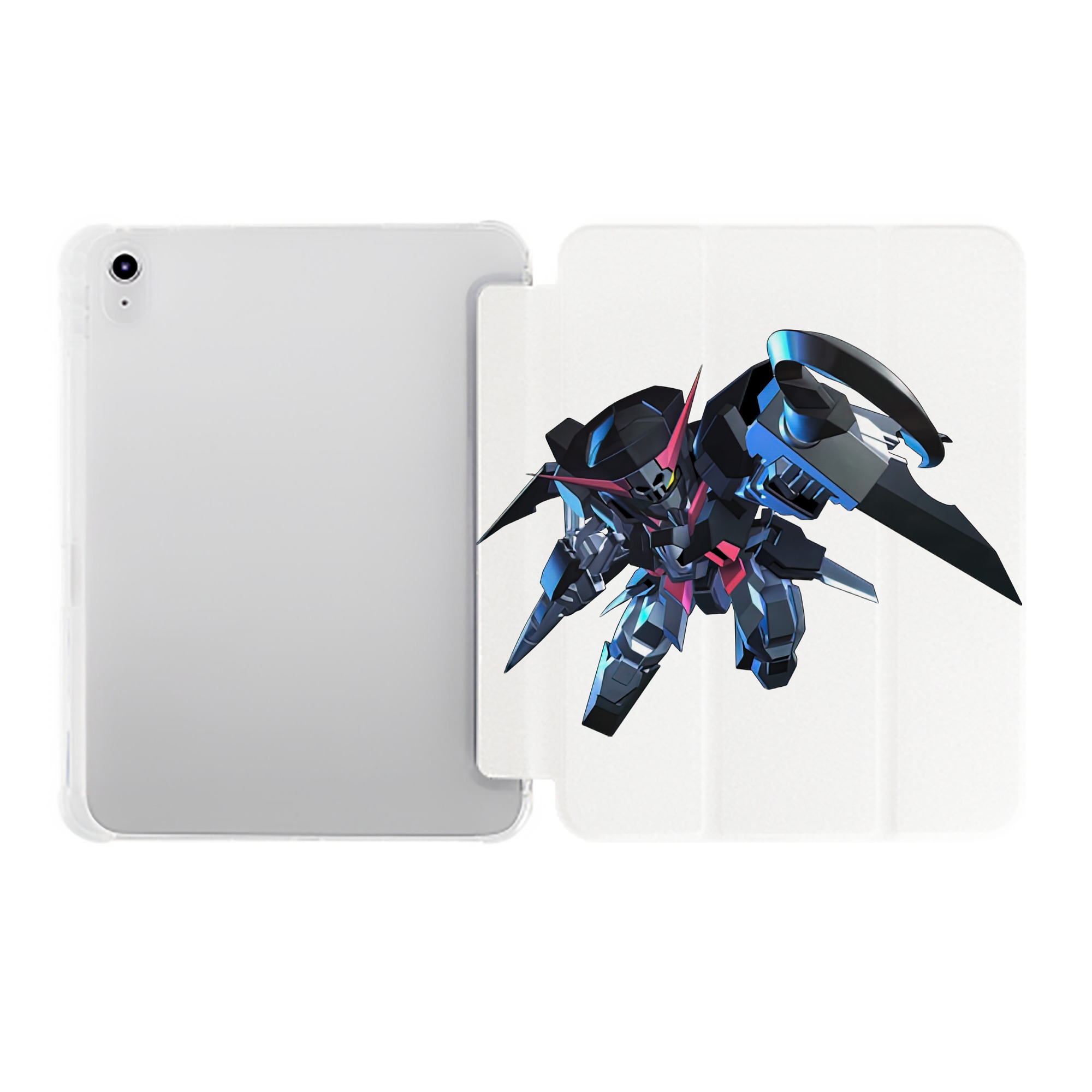 （画像用） 機動戦士ガンダム Mobile Suit Gundam IPad ケース ペン収納付き 三つ折りスタンド PUレザー×シリコン 対応機種9.5/10.5/10.9インチ
